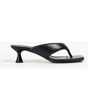 Sandro Padded Leather Mules - Black