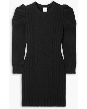 Madeleine Thompson Ottie Cable-knit Wool And Cashmere-blend Mini Dress - Black