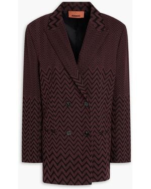 Missoni Double-Breasted Jacquard-Knit Cotton-Blend Blazer - Brown