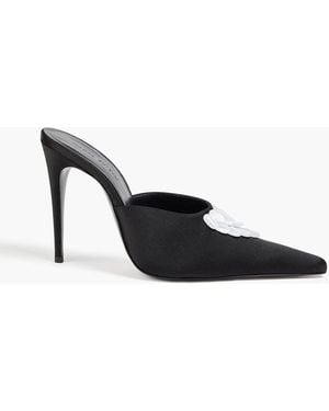 Magda Butrym Embellished Satin Mules - Black