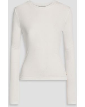 Anine Bing Amani Micro Modal And Cashmere-Blend Top - White