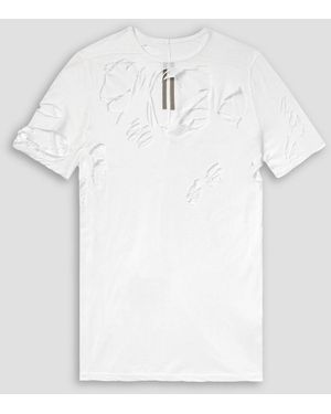 Rick Owens Distressed Cotton-Jersey T-Shirt - White