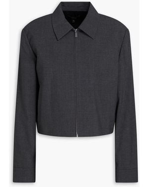 Theory Cropped Wool-blend Jacket - Black