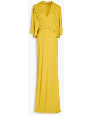 Safiyaa Pleated Twill Maxi Dress - Yellow