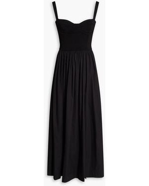 Esse Studios Poplin And Stretch-Knit Maxi Dress - Black