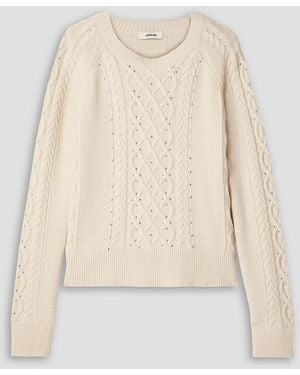 Jason Wu Embellished Cable-knit Sweater - Natural