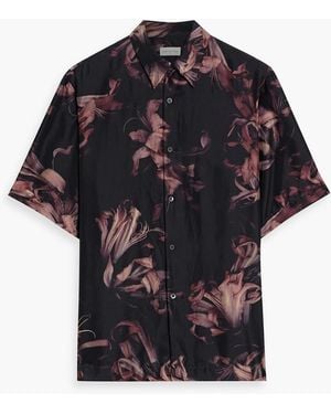 Dries Van Noten Floral-Print Silk Shirt - Blue