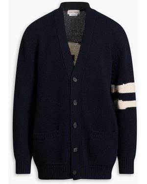 McQueen Wool And Cashmere-Blend Cardigan - Blue