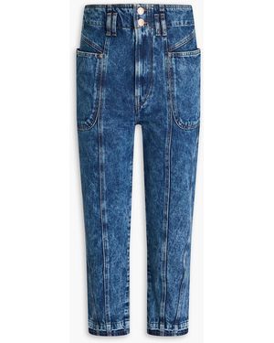 Isabel Marant Tuscon Cropped Acid-wash Slim-leg Jeans - Blue