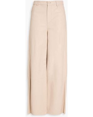 Loulou de Saison Figari Leather Wide-Leg Trousers - Natural