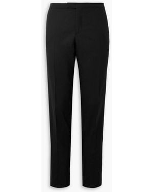Boglioli Slim-Fit Tapered Satin-Trimmed Wool Tuxedo Pants - Black
