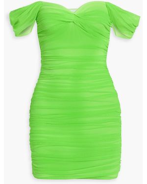 knee length dresses for ladies Lauren Tie Neck Ruffled Stretch Mini Dress  My Store