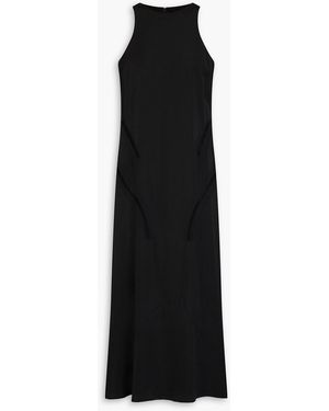 Rohe Lattice-trimmed Crepe Midi Dress - Black