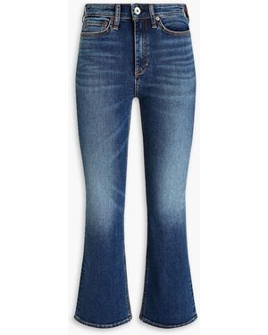 Rag & Bone Hana hoch sitzende kick-flare-jeans in ausgewaschener optik - Blau