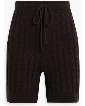 TOTEME Cable-Knit Wool And Cashmere-Blend Shorts - Black