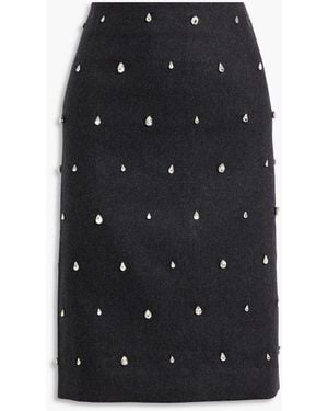 A.L.C. Opal Crystal-Embellished Wool-Blend Felt Pencil Skirt - Black