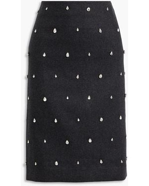 A.L.C. Opal Crystal-Embellished Wool-Blend Felt Pencil Skirt - Black