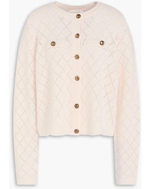 Zimmermann Pointelle-Knit Wool Cardigan - Natural