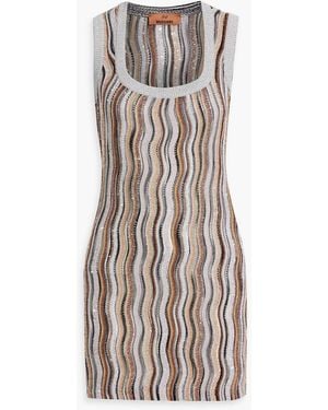 Missoni Sequin-embellished Crochet-knit Mini Dress - Brown