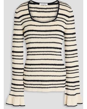 By Malene Birger Morila Striped Intarsia Cotton-Blend Jumper - White