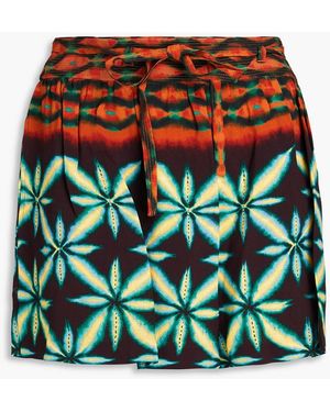 Ulla Johnson Clementine Printed Crepe Shorts - Green