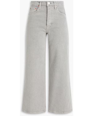 RE/DONE High-Rise Wide-Leg Jeans - Grey