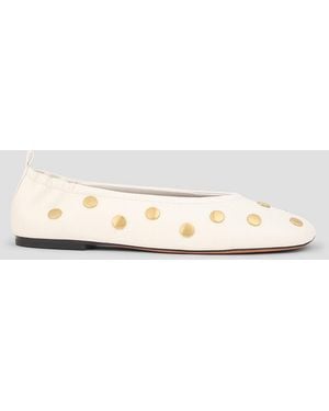 3.1 Phillip Lim Id Studded Leather Ballet Flats - White