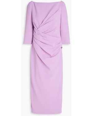 Safiyaa Asena Draped Stretch-Crepe Midi Dress - Pink
