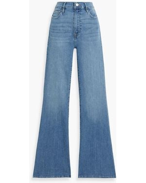 FRAME Le Easy Flare High-Rise Flared Jeans - Blue