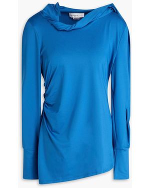 Victoria Beckham Ruched Stretch-jersey Top - Blue