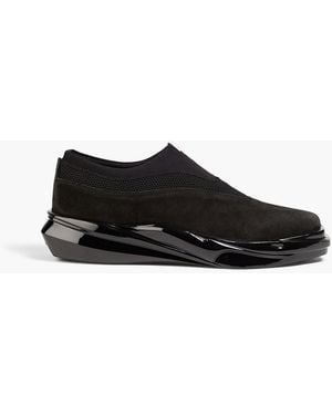 1017 ALYX 9SM Mono Suede And Stretch-knit Slip-on Trainers - Black