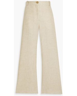 By Malene Birger Caras Linen-Blend Canvas Flared Trousers - Natural