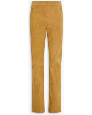 Galvan London Farrah Suede Bootcut Trousers - Yellow
