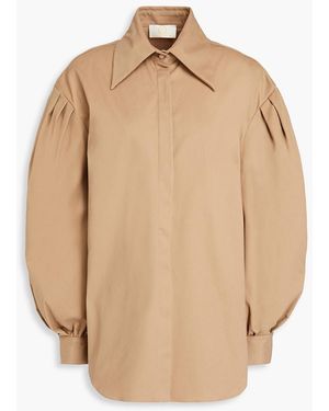 Sara Battaglia Stretch Cotton-twill Shirt - Natural
