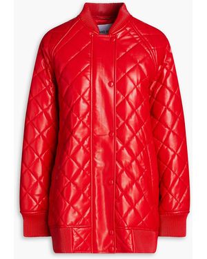 Stand Studio Estelle gesteppte oversized-kunstlederjacke - Rot