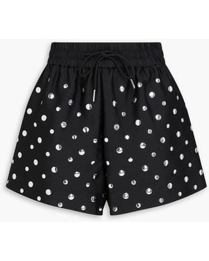 Sandro Studded Faille Shorts - Black