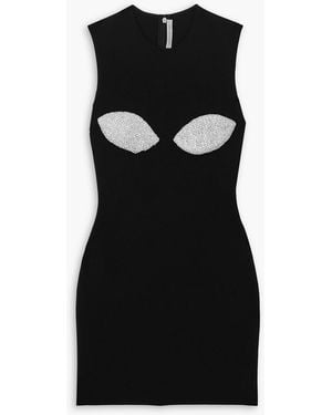 Christopher Kane Crystal-embellished Jersey Mini Dress - Black