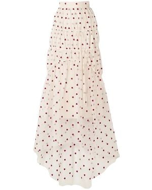 Brock Collection Tiered Embroidered Silk-blend Organza Maxi Skirt - White