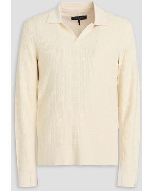 Rag & Bone Pullover "harvey" aus baumwoll-jacquard mit polokragen - Natur
