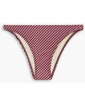 Peony Bikini-höschen mit gingham-karo - Lila
