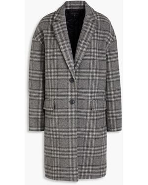 Rag & Bone Wagner Checked Wool-blend Felt Coat - Grey