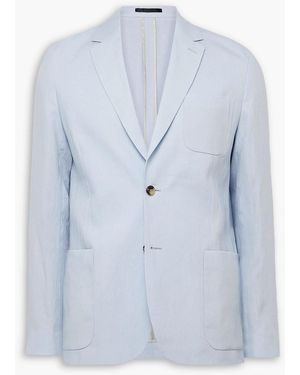 Paul Smith Unstructured Linen Suit Jacket - Blue