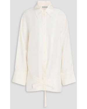 Rohe Hemd aus seiden-twill mit cut-outs - Weiß