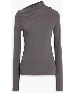 TOTEME Draped Stretch-Jersey Top - Gray