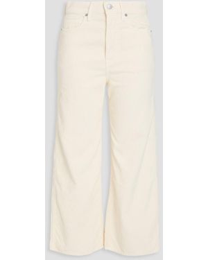 Veronica Beard Taylor Cropped Cotton-Corduroy Wide-Leg Trousers - Natural