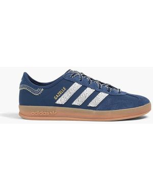 adidas Gazelle Embellished Leather Trainers - Blue