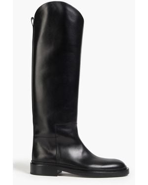 Jil Sander Leather Knee Boots - Black