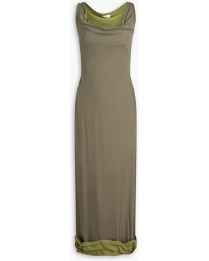 Magda Butrym Draped Cupro-Blend Jersey Midi Dress - Green