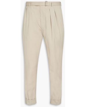 Officine Generale Pierre Belted Wool-twill Trousers - Natural