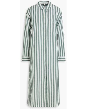 Alex Mill Gestreiftes hemdkleid aus einer baumwoll-leinenmischung in midilänge - Blau